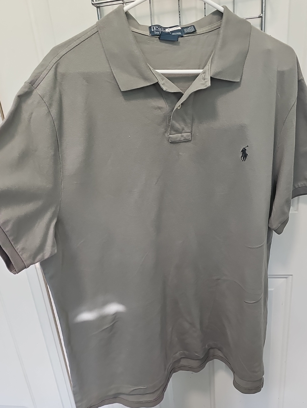 Polo by Ralph Lauren Men's Stone Gray Polo with Embroidered Pony